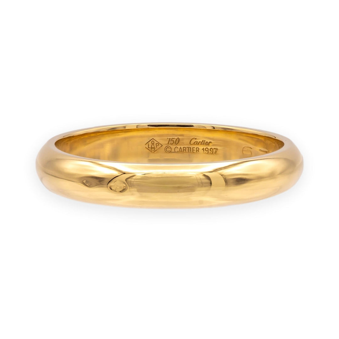 Vintage Cartier Men's 18K Yellow Wedding Band Ring 4mm Size 63 US 10.5 Ca. 1997