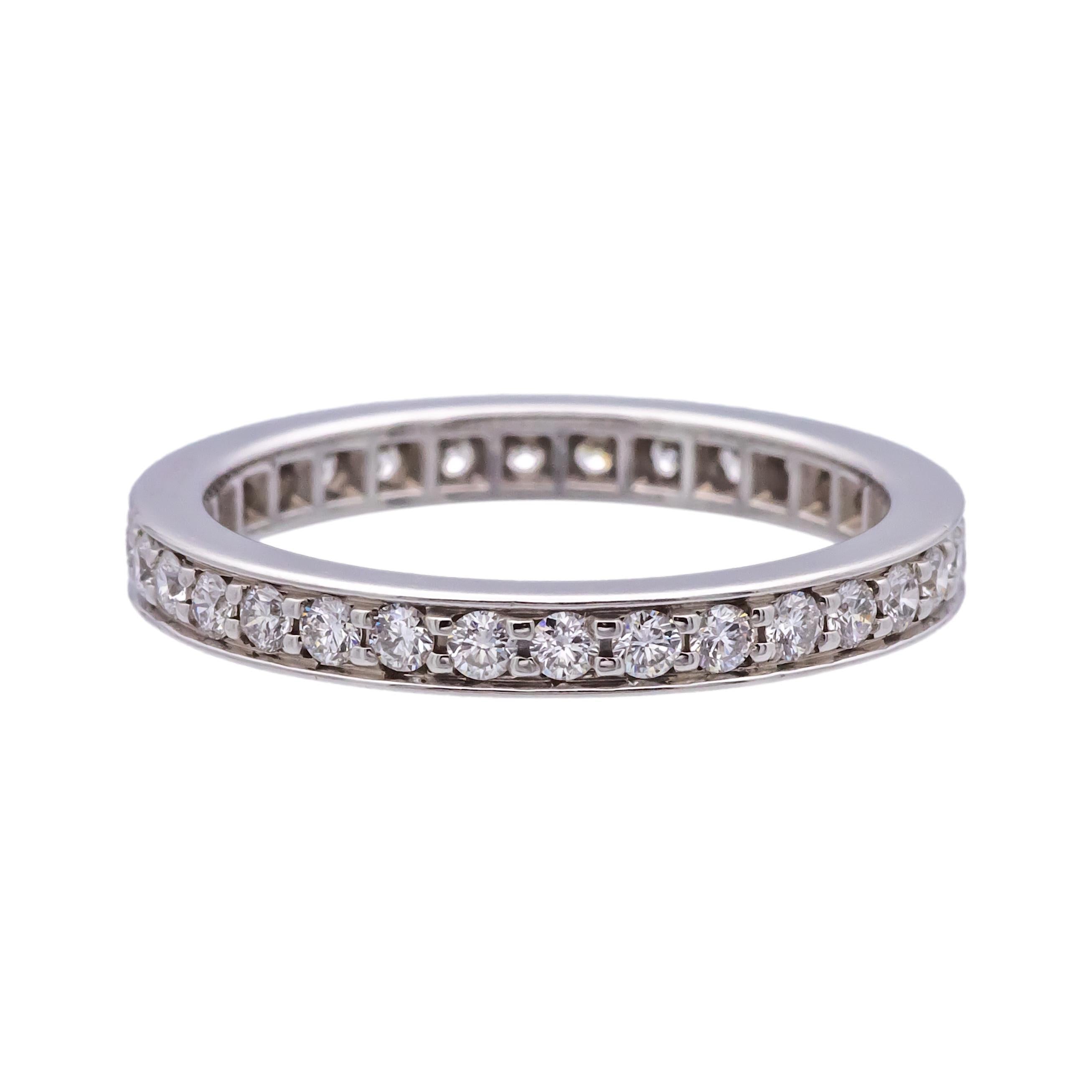 Order Cartier Ballerine Platinum Channel Set Diamond Eternity Band Ring .40 CTS The Diamond Oak