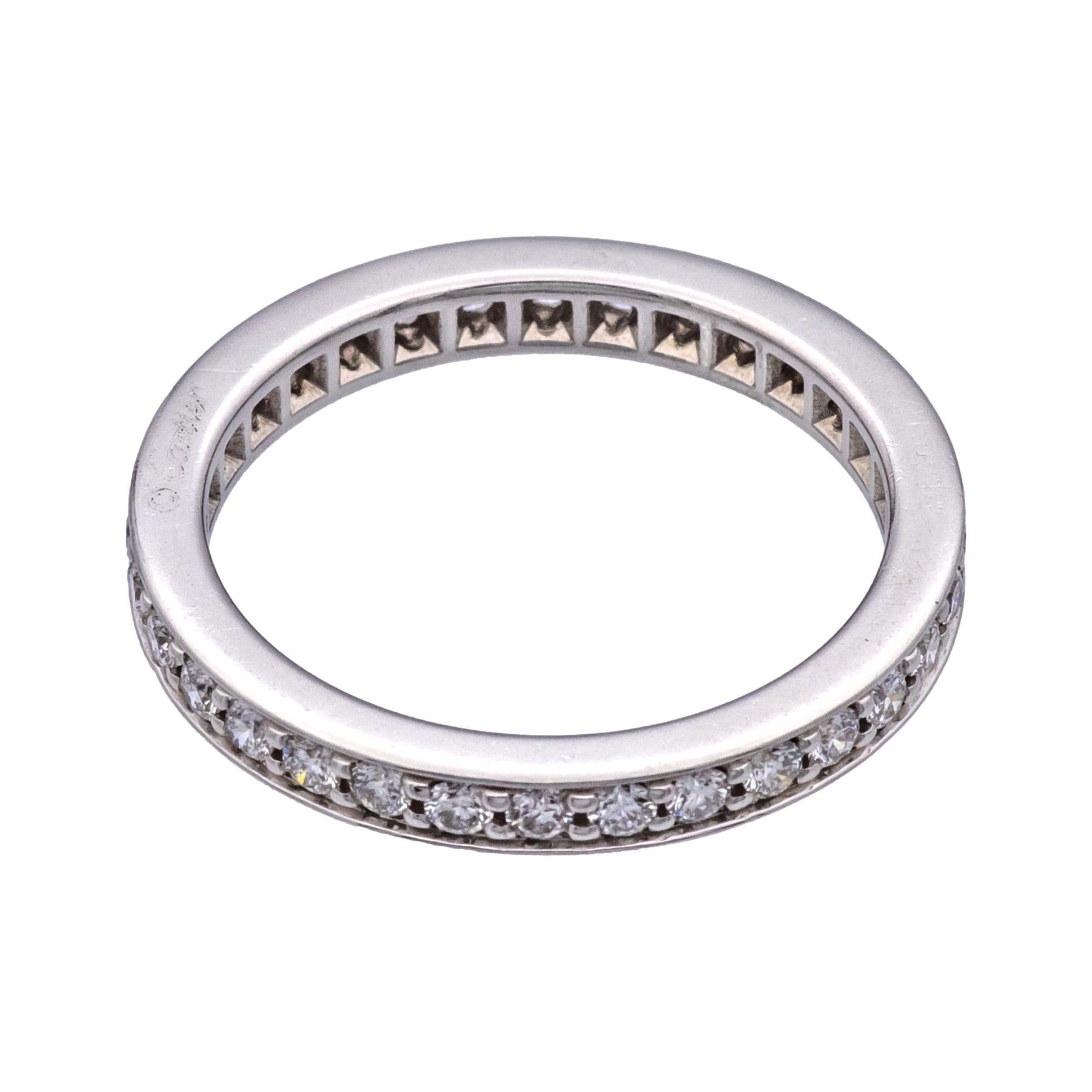 Order Cartier Ballerine Platinum Channel Set Diamond Eternity Band Ring .40 CTS The Diamond Oak