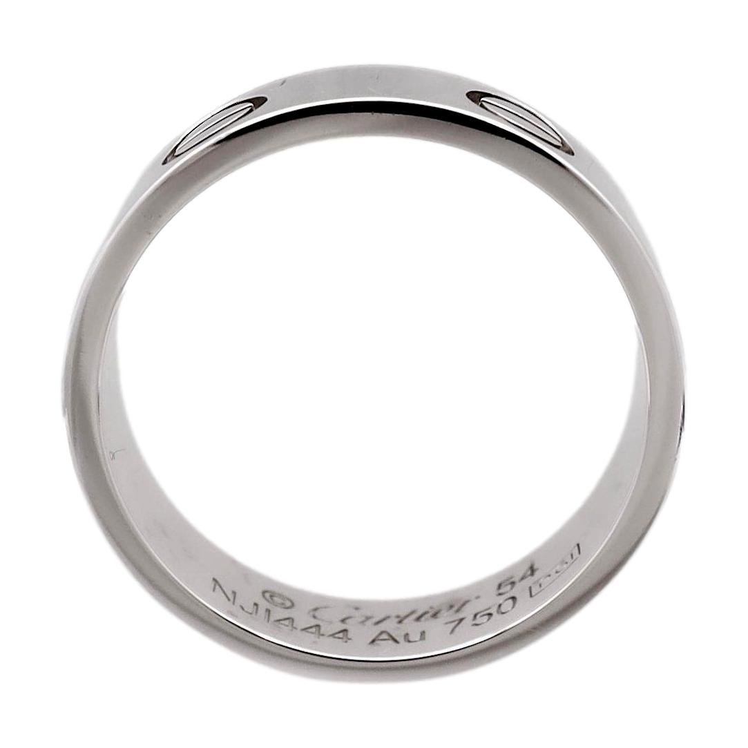 Cartier Love 18K White Gold 5.5mm Size 54 (US6.75) Band Ring