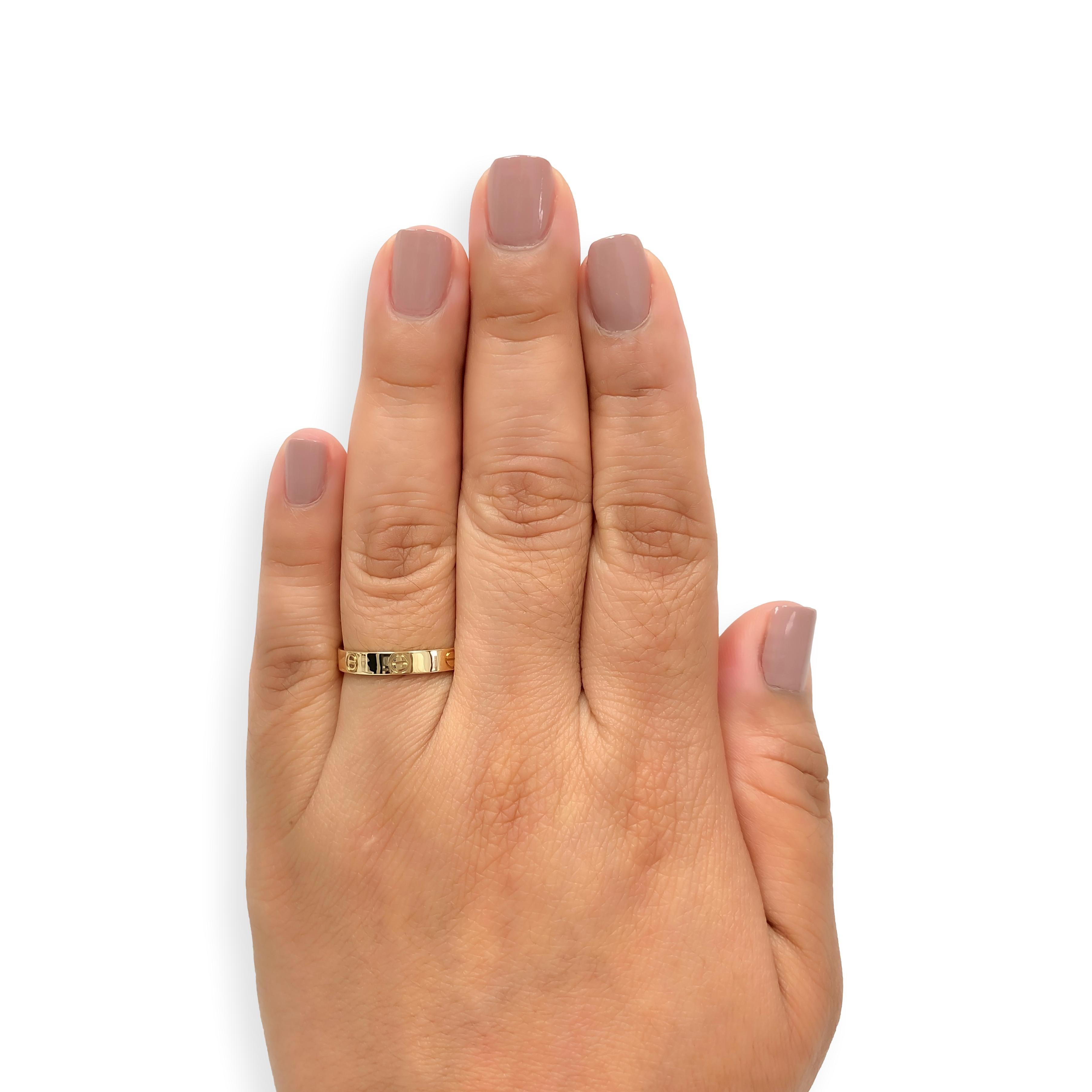 Cartier Love Ring 18K Yellow Gold Small Model Size 62 US 10