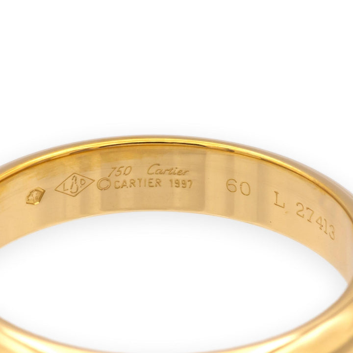 Vintage Cartier 1895 Men's 18K Yellow Classic Wedding Band Ring 4mm Size 60 US9