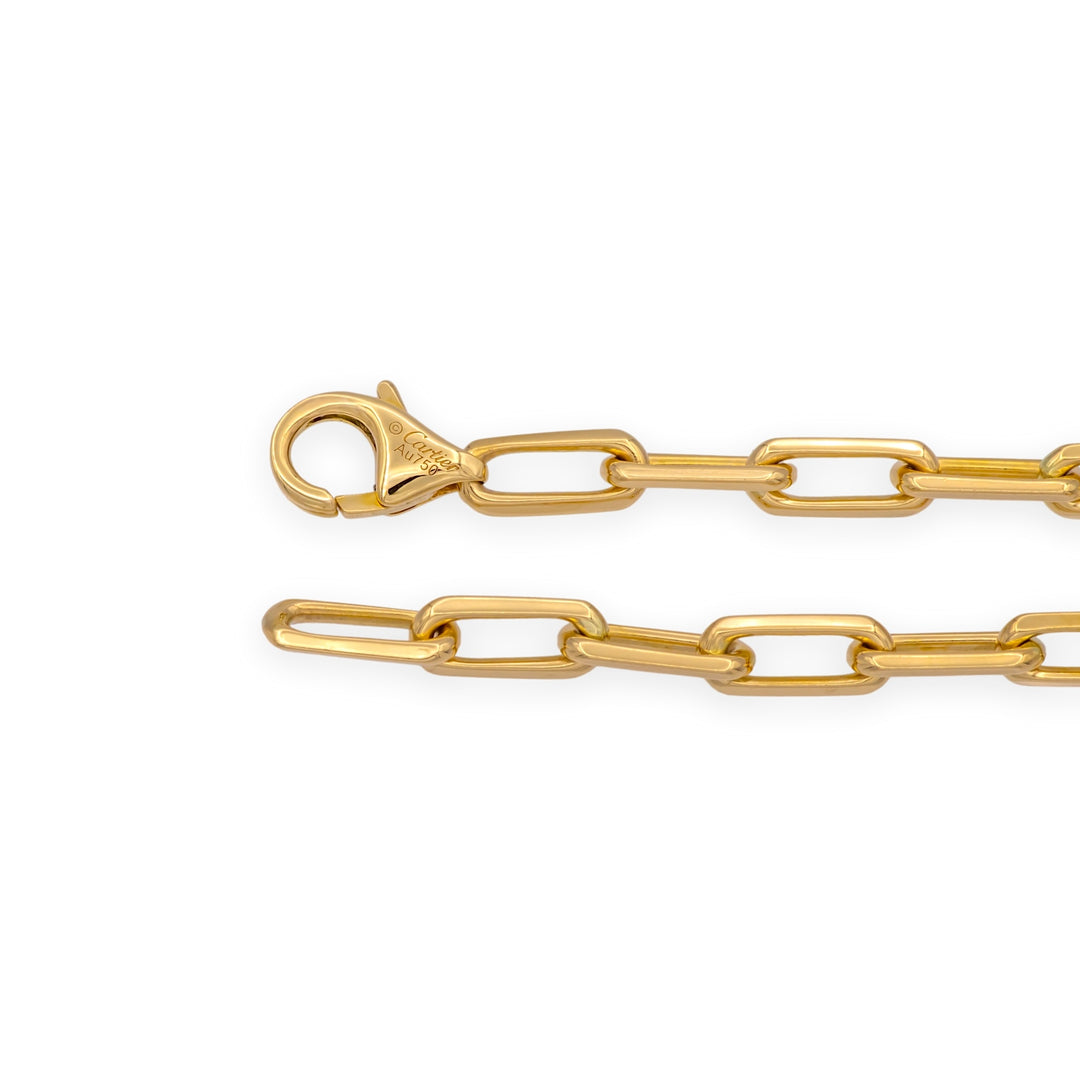 Cartier Santos 18K Y Gold Necklace Small links 20.5" w/ Box and Papers