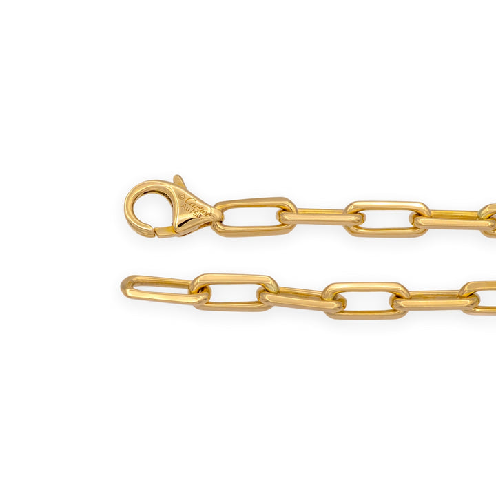 Cartier Santos 18K Y Gold Necklace Small links 20.5" w/ Box and Papers
