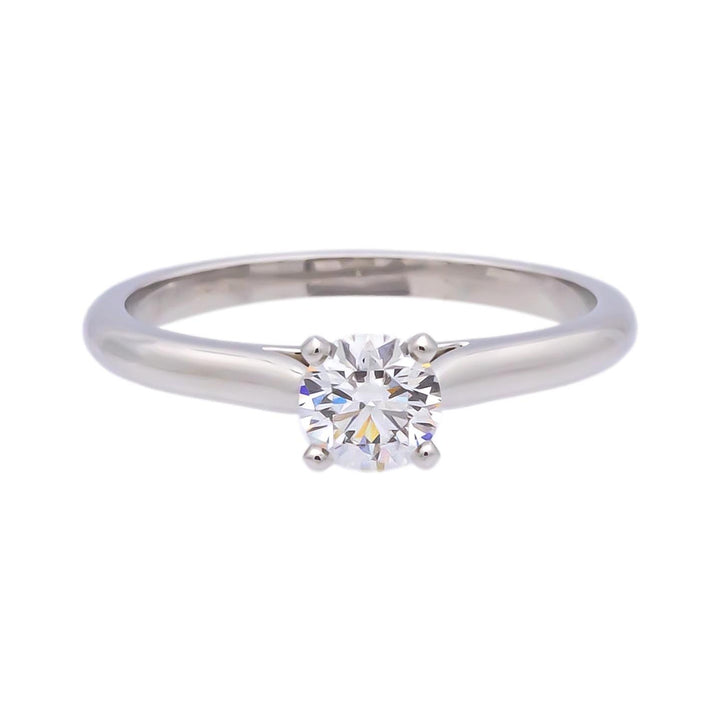 Cartier 1895 Platinum Diamond Engagement Ring with Round .36 Ct FVVS2