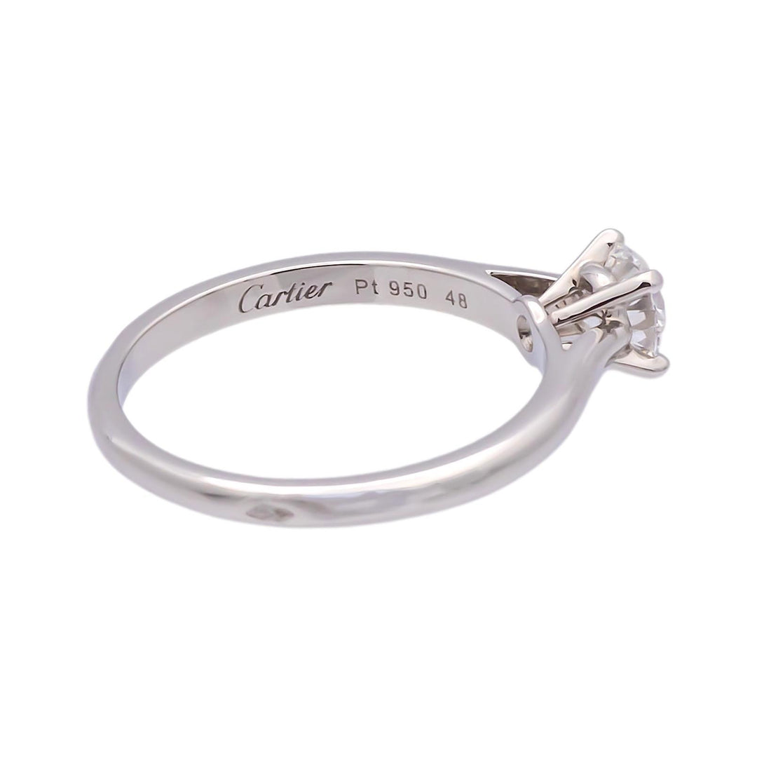 Cartier 1895 Platinum Diamond Engagement Ring with Round .36 Ct FVVS2