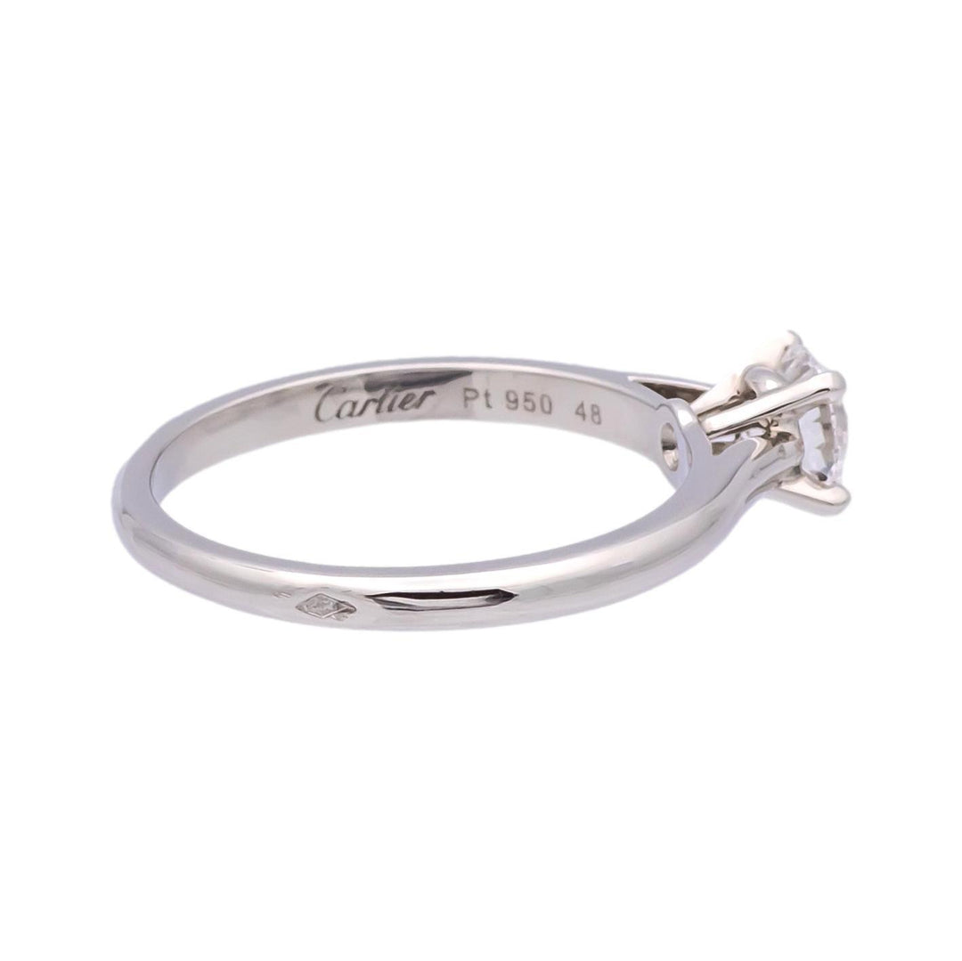 Cartier 1895 Platinum Diamond Engagement Ring with Round .36 Ct FVVS2