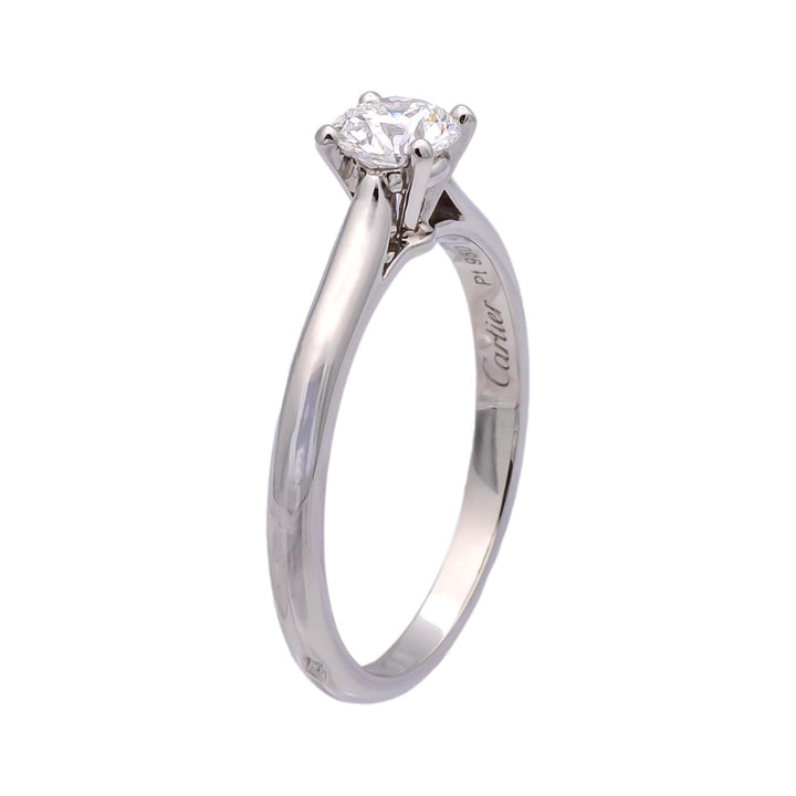 Cartier 1895 Platinum Diamond Engagement Ring with Round .36 Ct FVVS2