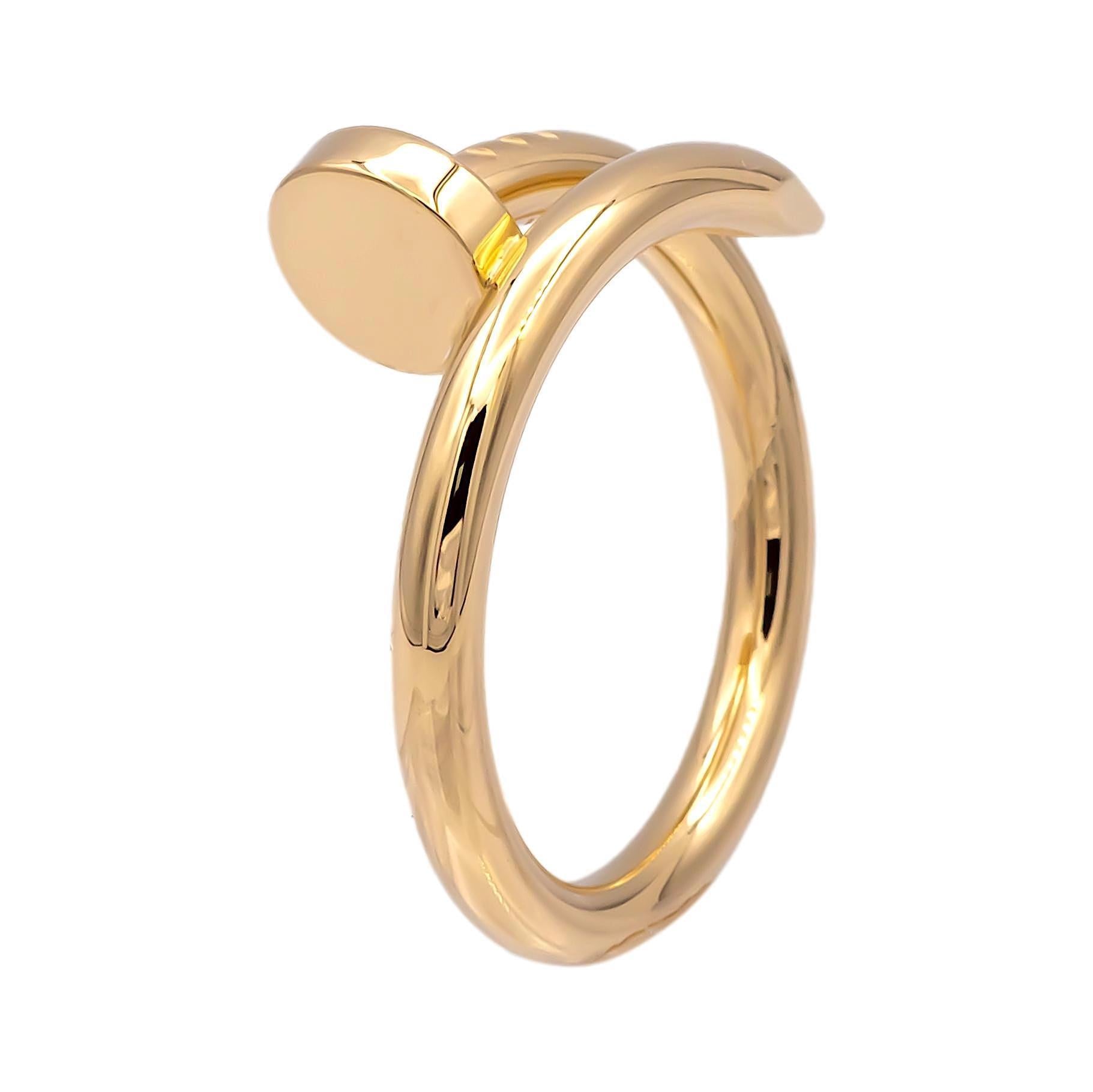 Cartier Juste Un Clou 18K Yellow Gold Ring Size 57 EU (8 US
