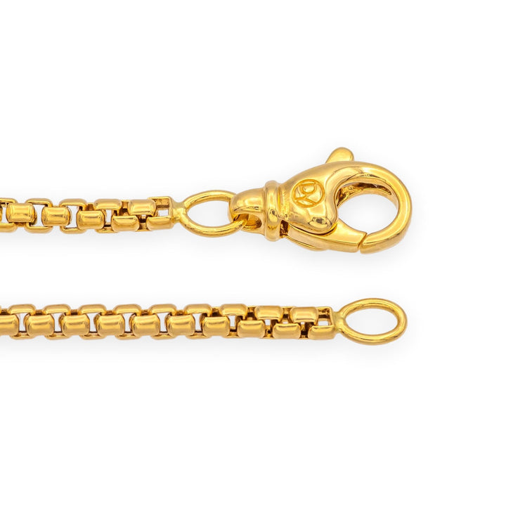 David Yurman 18K Yellow Gold 2.5mm 2.7mm Box Chain Necklace  22"