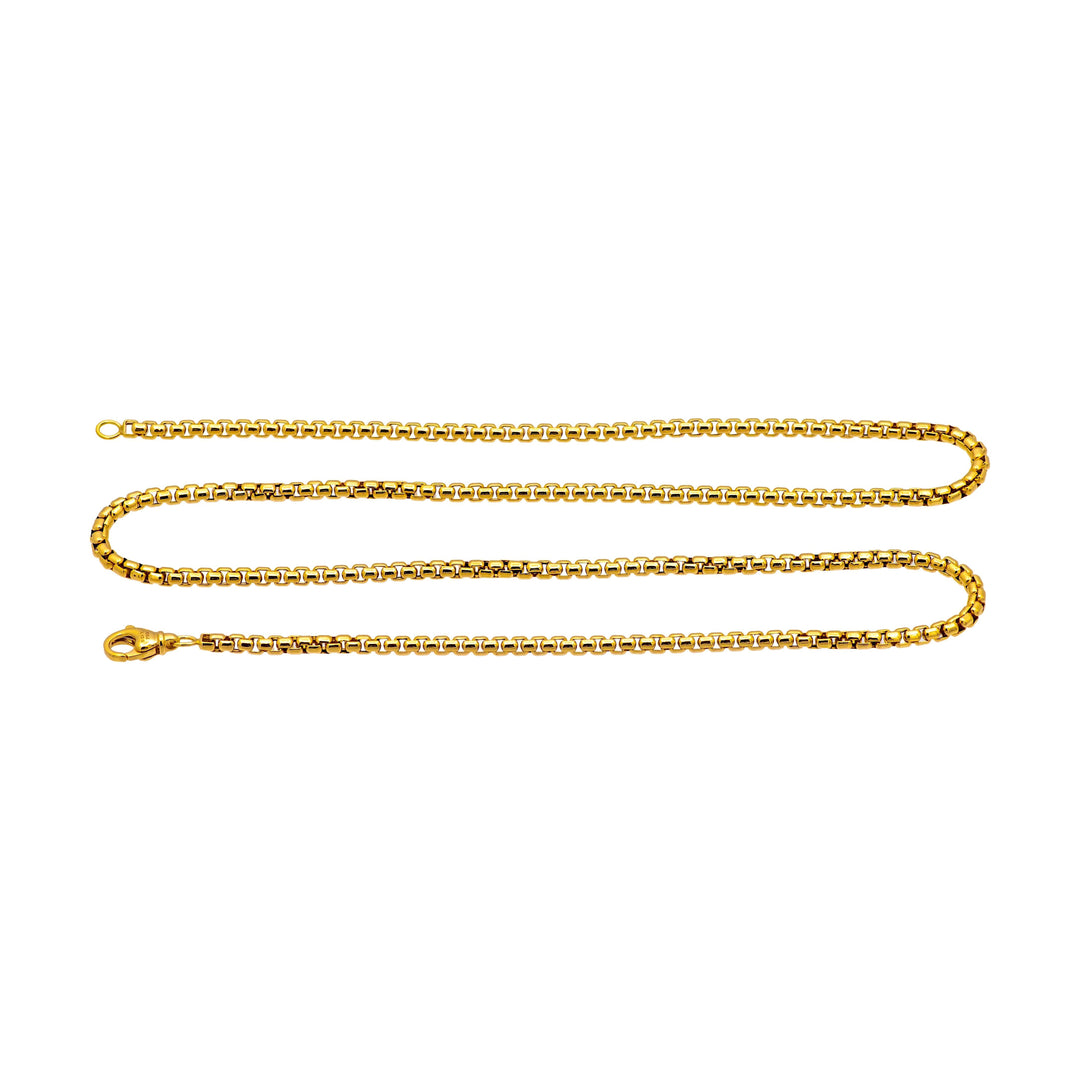 David Yurman Men's 18K Yellow Gold 3.4 mm Box Chain Necklace 26" Long