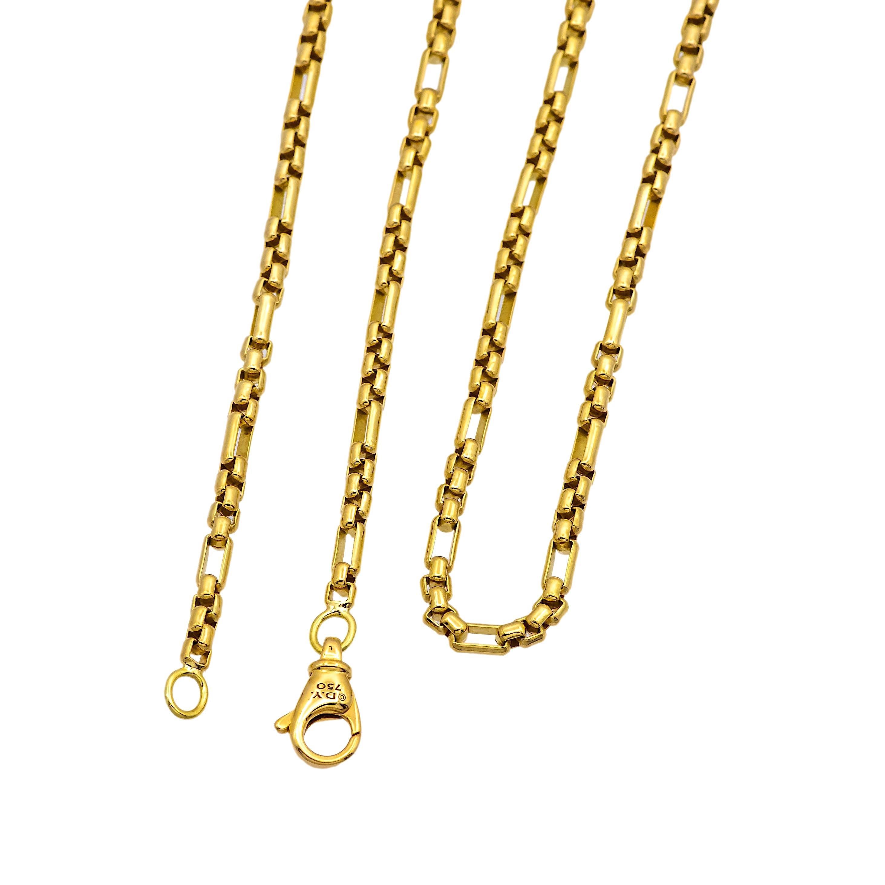 David Yurman Men's 18K Yellow Gold 3mm Open Station Box Chain