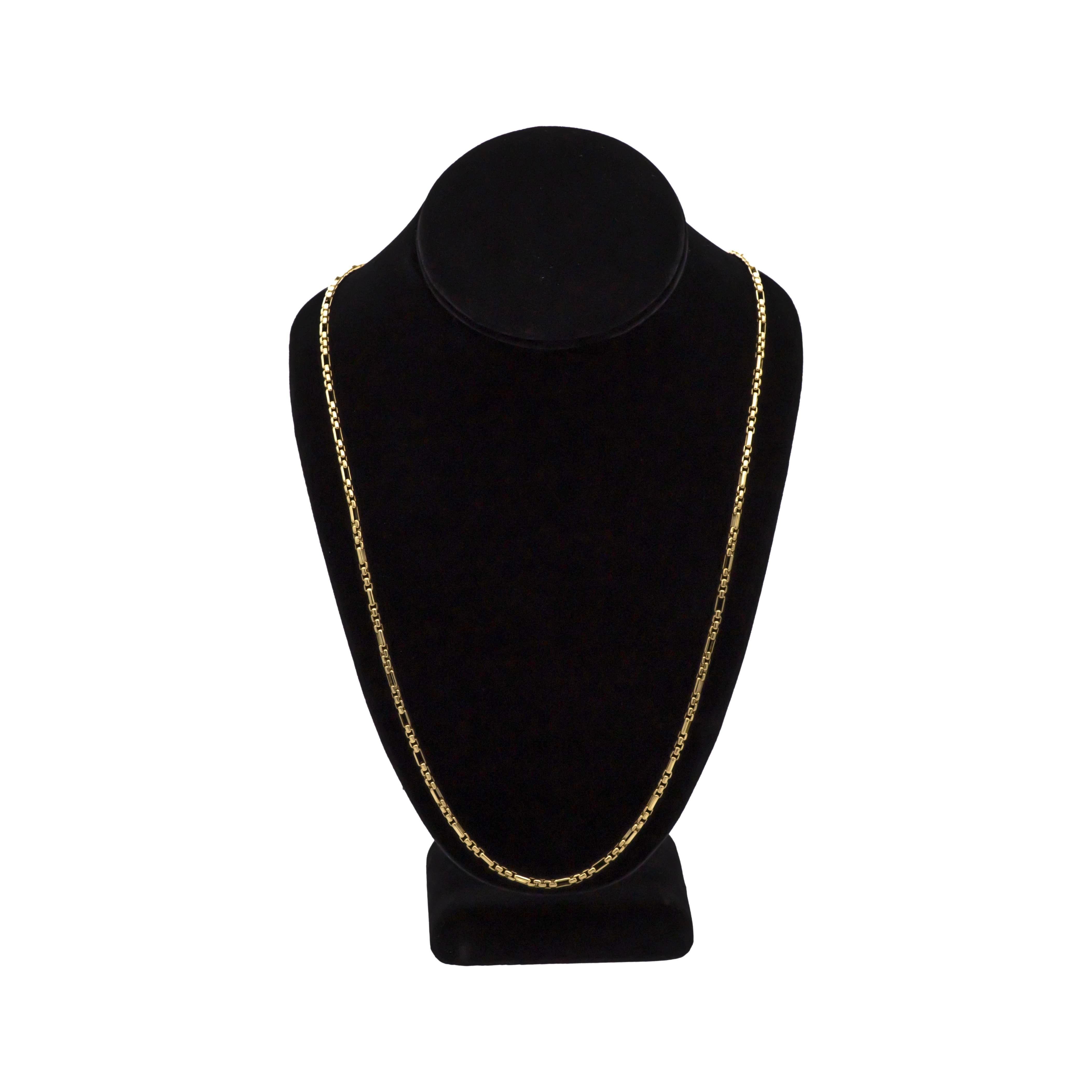 David Yurman Men's 18K Yellow Gold 3mm Open Station Box Chain