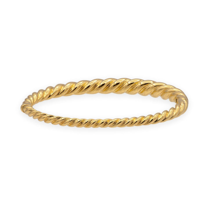 David Yurman 18K Yellow Gold Pure Form hinged Cable Bangle Bracelet 7mm