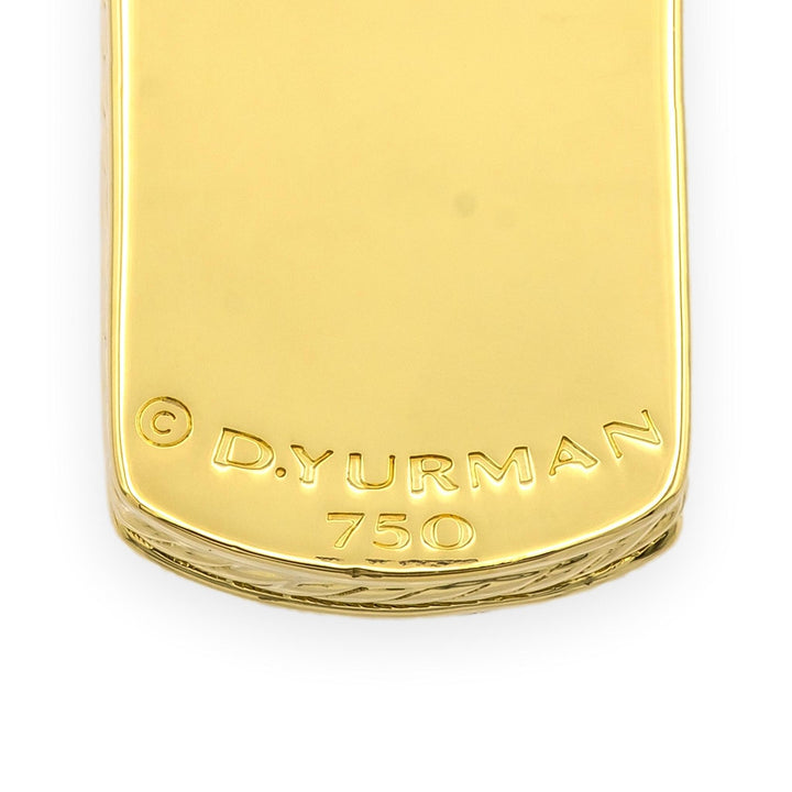 David Yurman Chevron Tag Pendant 18K Yellow Gold 3.89 cts Black Diamonds, 35mm