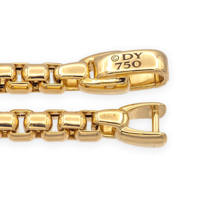David Yurman 18K Yellow Gold 5mm Men's Box Chain Bracelet 8" inch