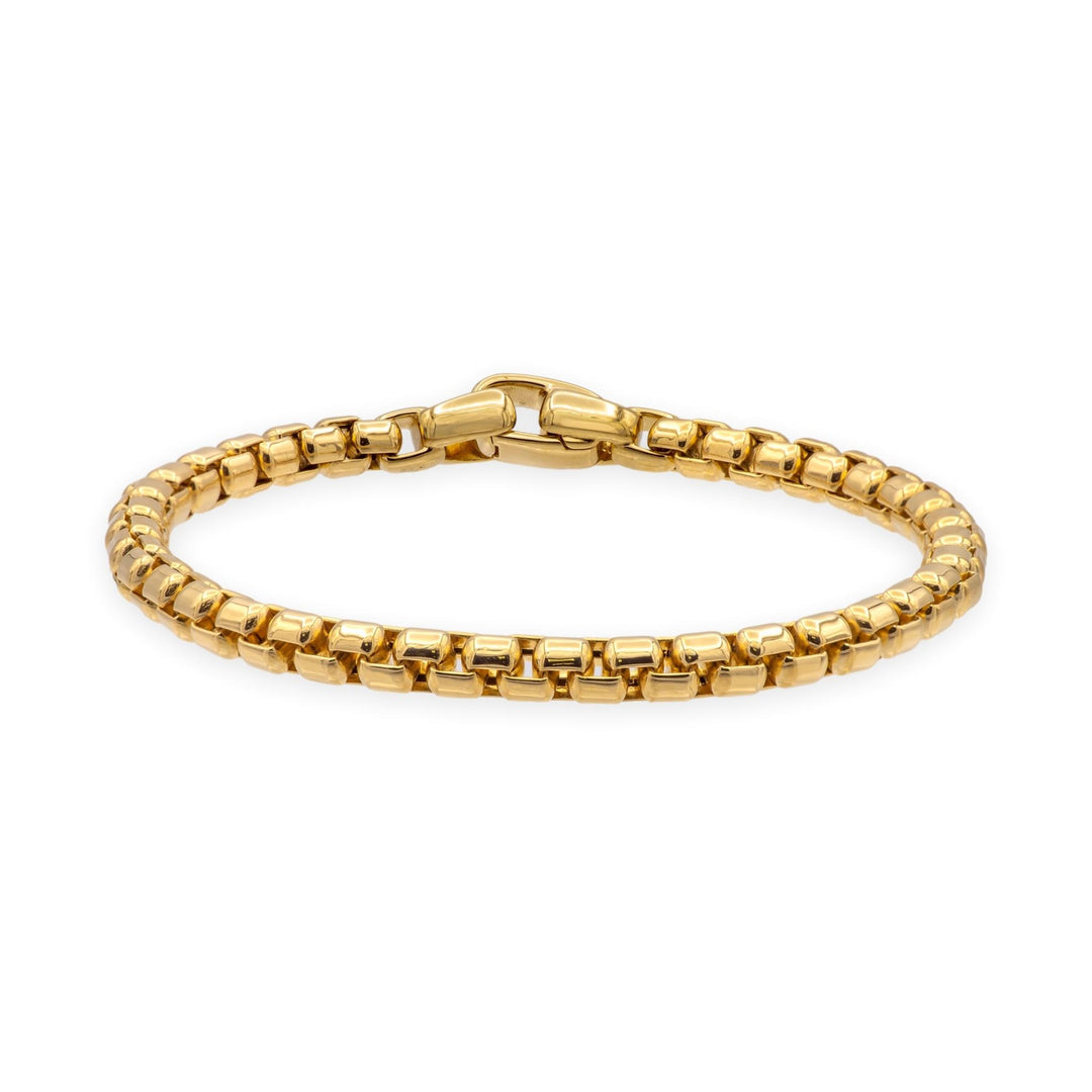 David Yurman 18K Yellow Gold 5mm Men's Box Chain Bracelet 8" inch