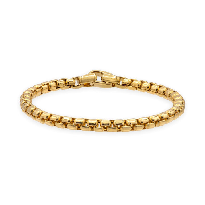 David Yurman 18K Yellow Gold 5mm Men's Box Chain Bracelet 8" inch