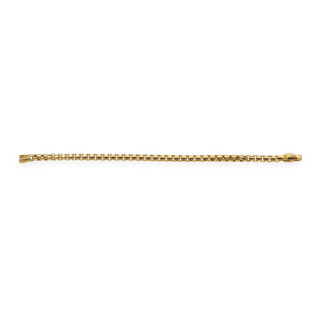 David Yurman 18K Yellow Gold 5mm Men's Box Chain Bracelet 8" inch
