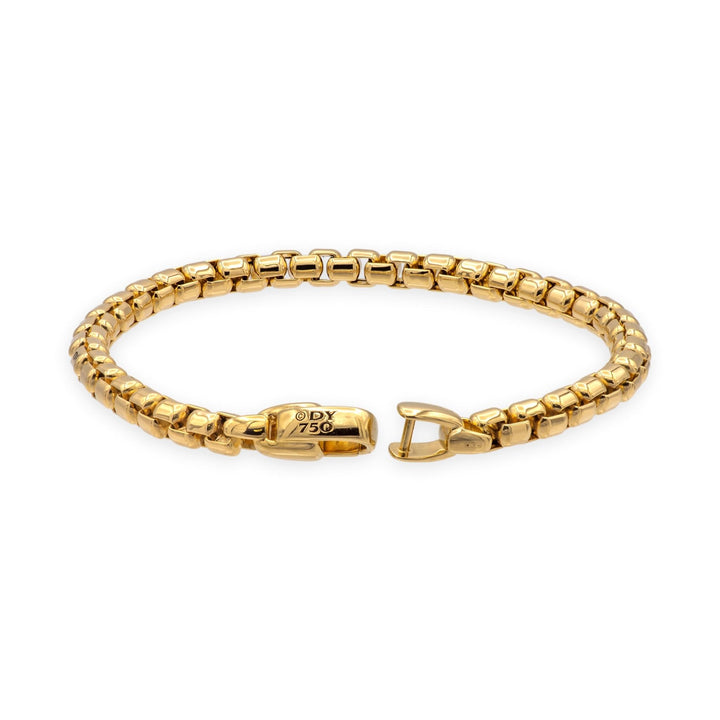 David Yurman 18K Yellow Gold 5mm Men's Box Chain Bracelet 8" inch