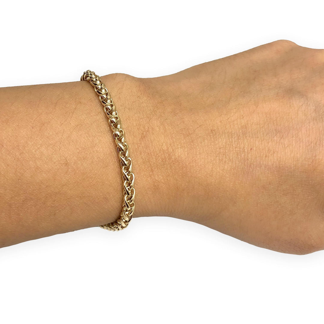 David Yurman 18K Yellow Gold Wheat Bracelet – 7.5"