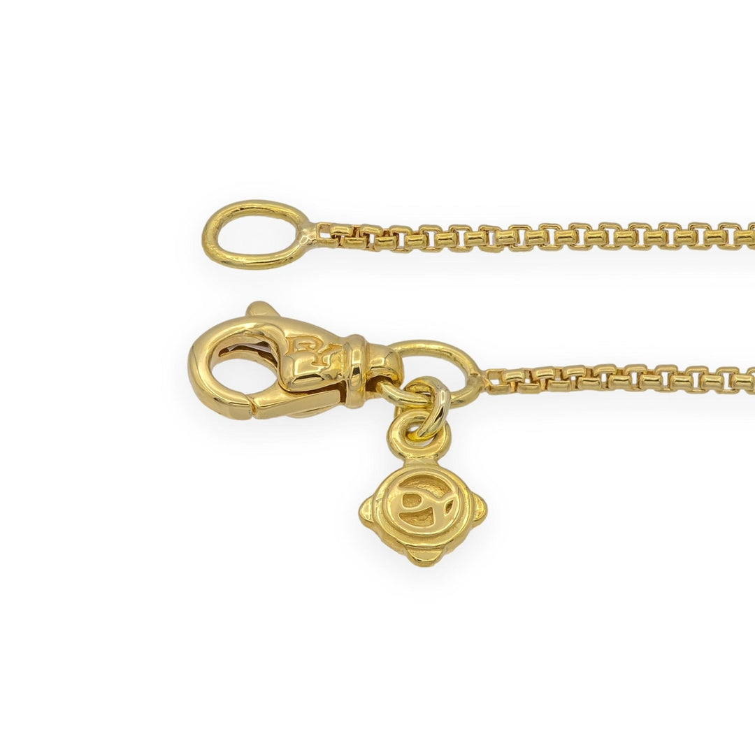 David Yurman 18K Yellow Gold Infinity 3 Station box chain Diamond Necklace 18 In