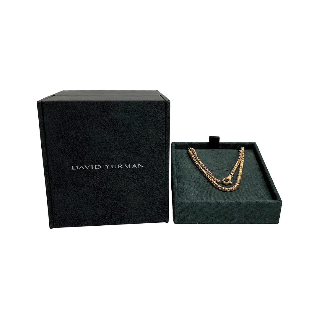 David Yurman 18K Yellow Gold 2.5mm 2.7mm Box Chain Necklace  22"