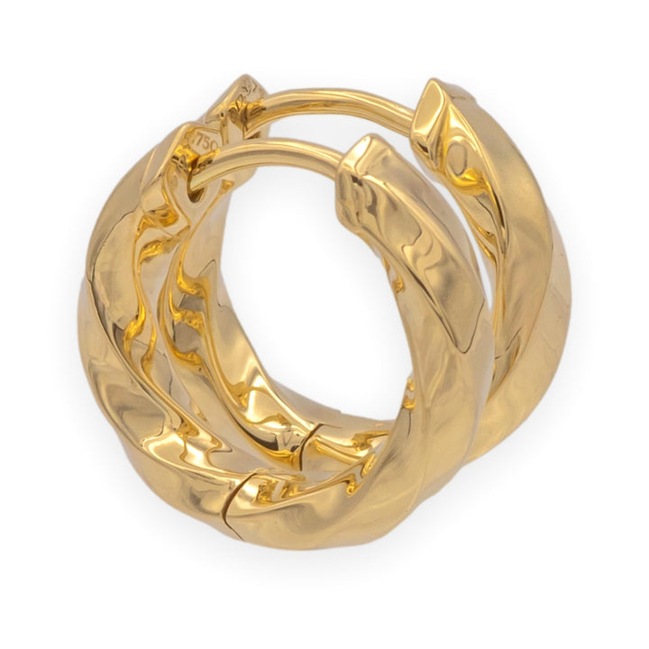 David Yurman 18K Yellow Gold Twisted Cable Hoop Earrings