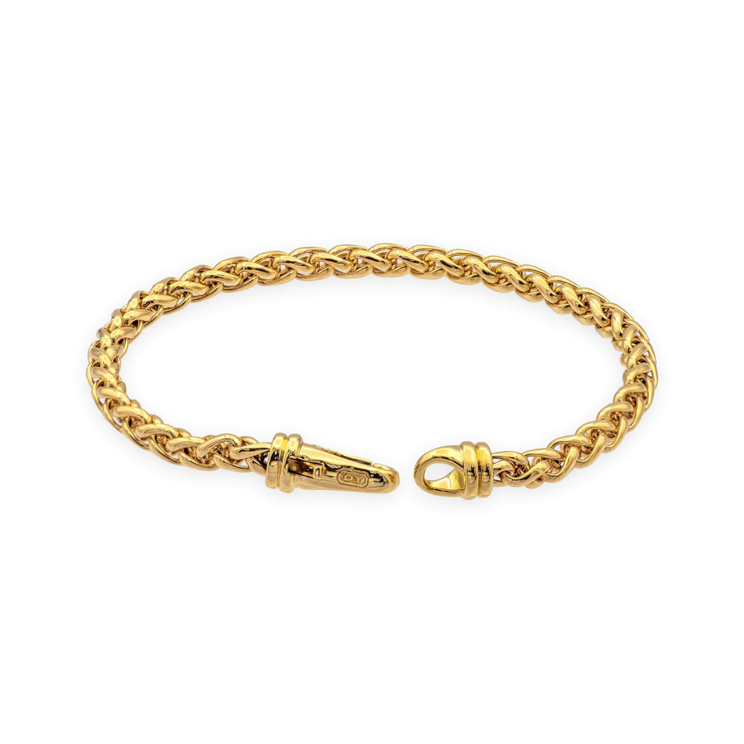 David Yurman 18K Yellow Gold Wheat Bracelet – 7.5"