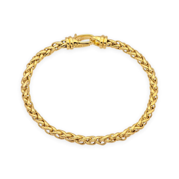David Yurman 18K Yellow Gold Wheat Bracelet – 7.5"