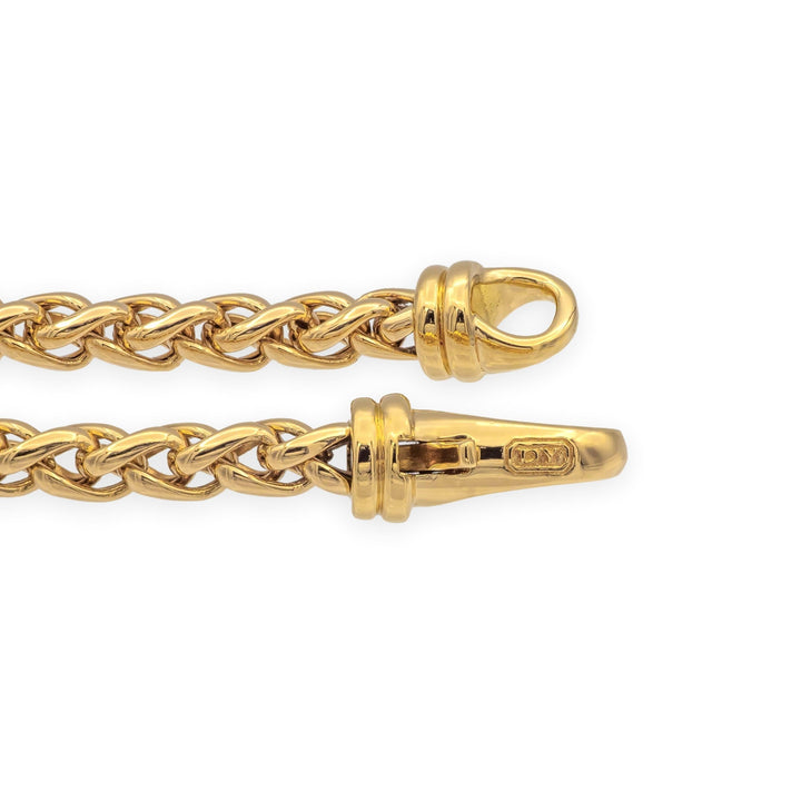 David Yurman 18K Yellow Gold Wheat Bracelet – 7.5"