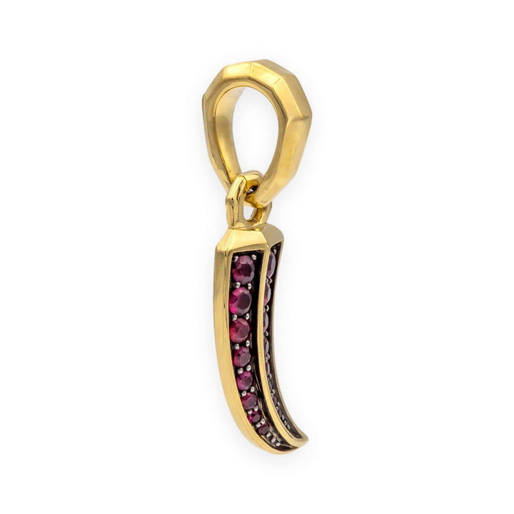 David Yurman 18K Yellow Gold & Ruby Claw Amulet Pendant