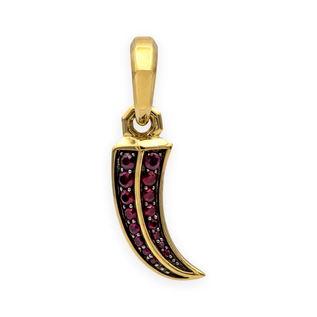 David Yurman 18K Yellow Gold & Ruby Claw Amulet Pendant
