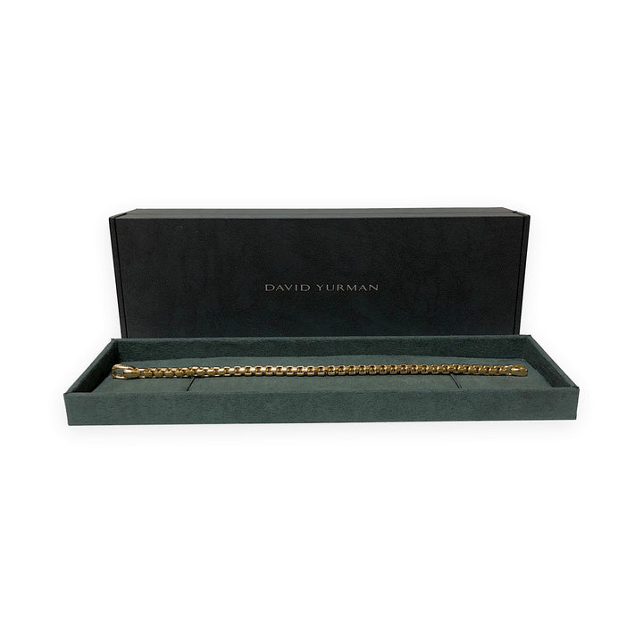 David Yurman 18K Yellow Gold 5mm Men's Box Chain Bracelet 8" inch