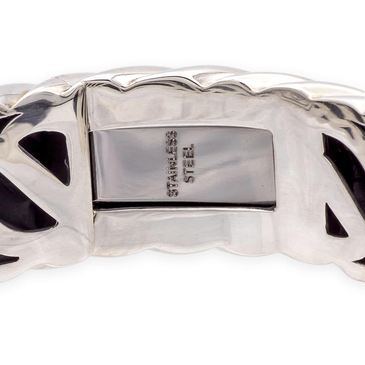 David Yurman Waverly Sterling Silver Cable Cuff, Onyx and Diamond, 15mm, Med