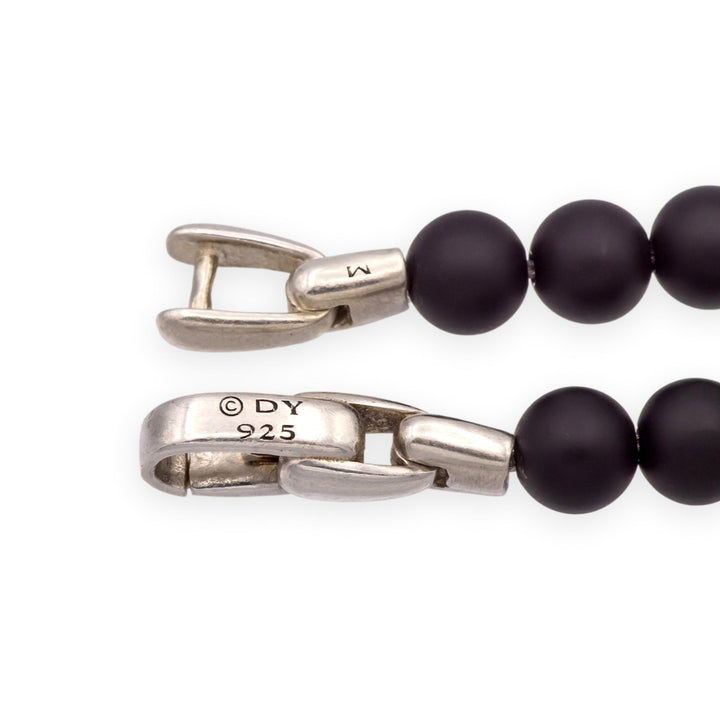 David Yurman Spiritual Beads Evil Eye Sterling Silver Onyx Sapphire Bracelet M
