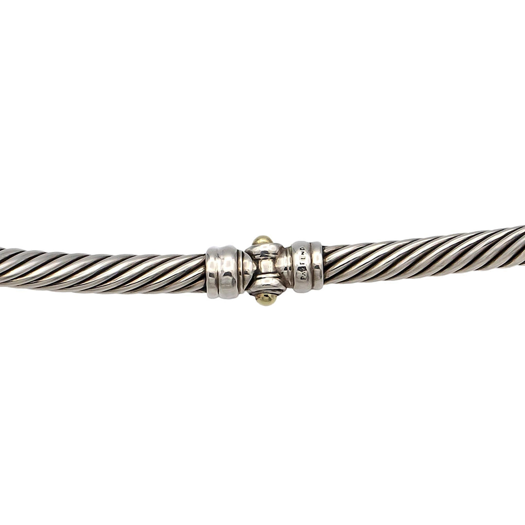 David Yurman Sterling Silver 14K Yellow Gold Cable Necklace Oval Citrine Center