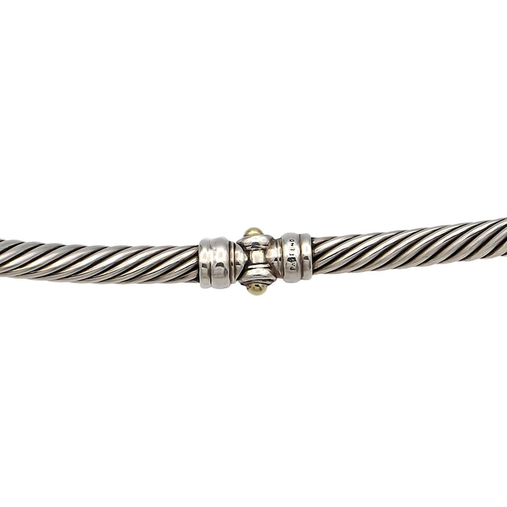 David Yurman Sterling Silver 14K Yellow Gold Cable Necklace Oval Citrine Center