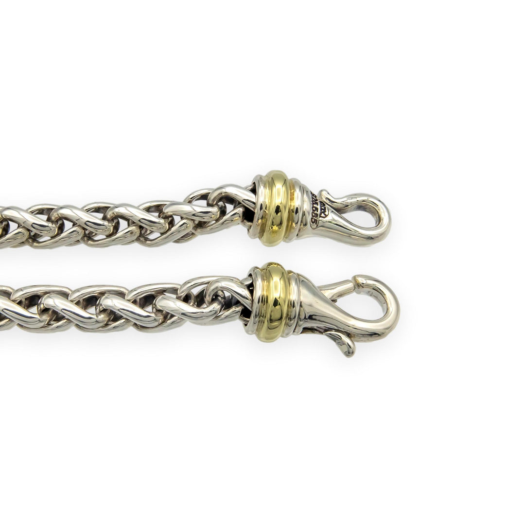 David Yurman Sterling Silver & 14K Yellow Gold 6mm Wheat Chain Necklace, 17”
