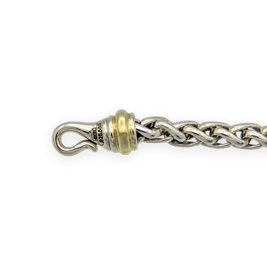 David Yurman Sterling Silver & 14K Yellow Gold 6mm Wheat Chain Necklace, 17”