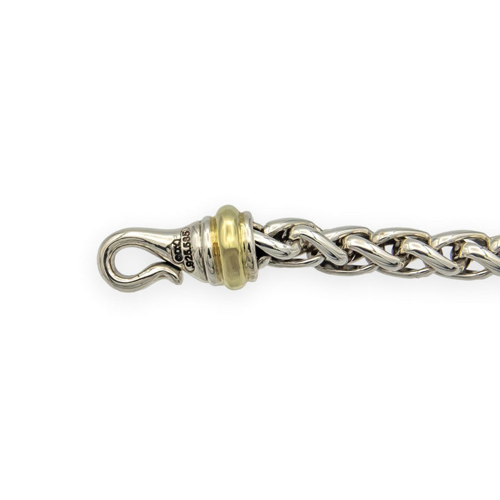 David Yurman Sterling Silver & 14K Yellow Gold 6mm Wheat Chain Necklace, 17”