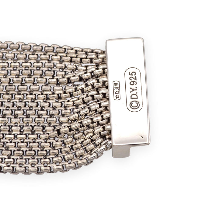 David Yurman Sterling Silver 16-Row Multi-Strand Box Chain Bracelet 21mm 7"