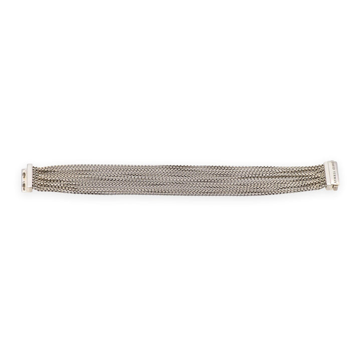 David Yurman Sterling Silver 16-Row Multi-Strand Box Chain Bracelet 21mm 7"