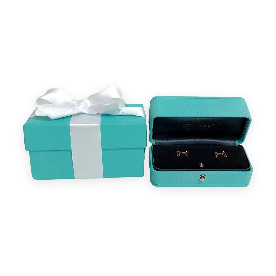 Tiffany and Co. Paloma Picasso Double Loving Heart Studs Earrings With Diamond