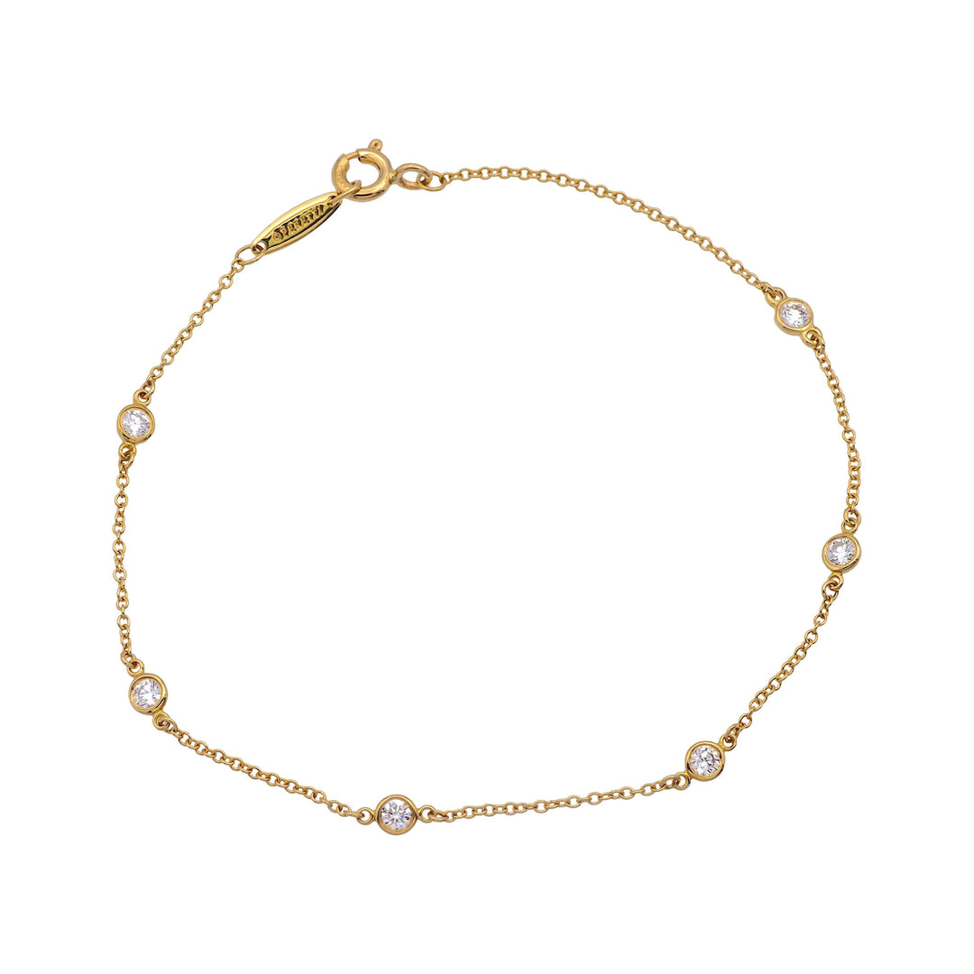 Tiffany & Co. 18K Yellow Gold Peretti Diamonds by the Yard Bracelet .30ct
