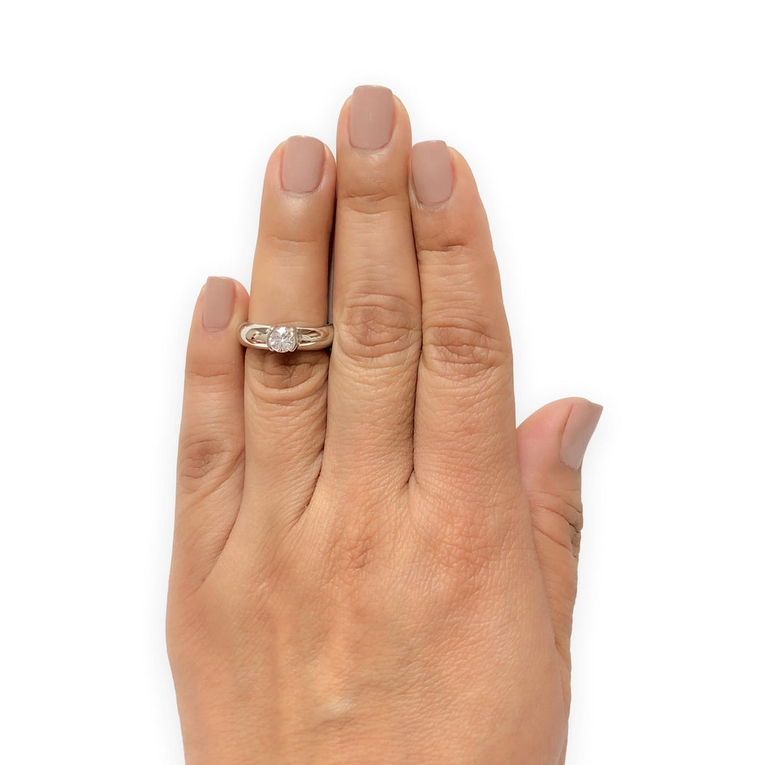 Tiffany & Co. 0.48ct Platinum Etoile Solitaire Diamond Engagement Ring F-G VVS
