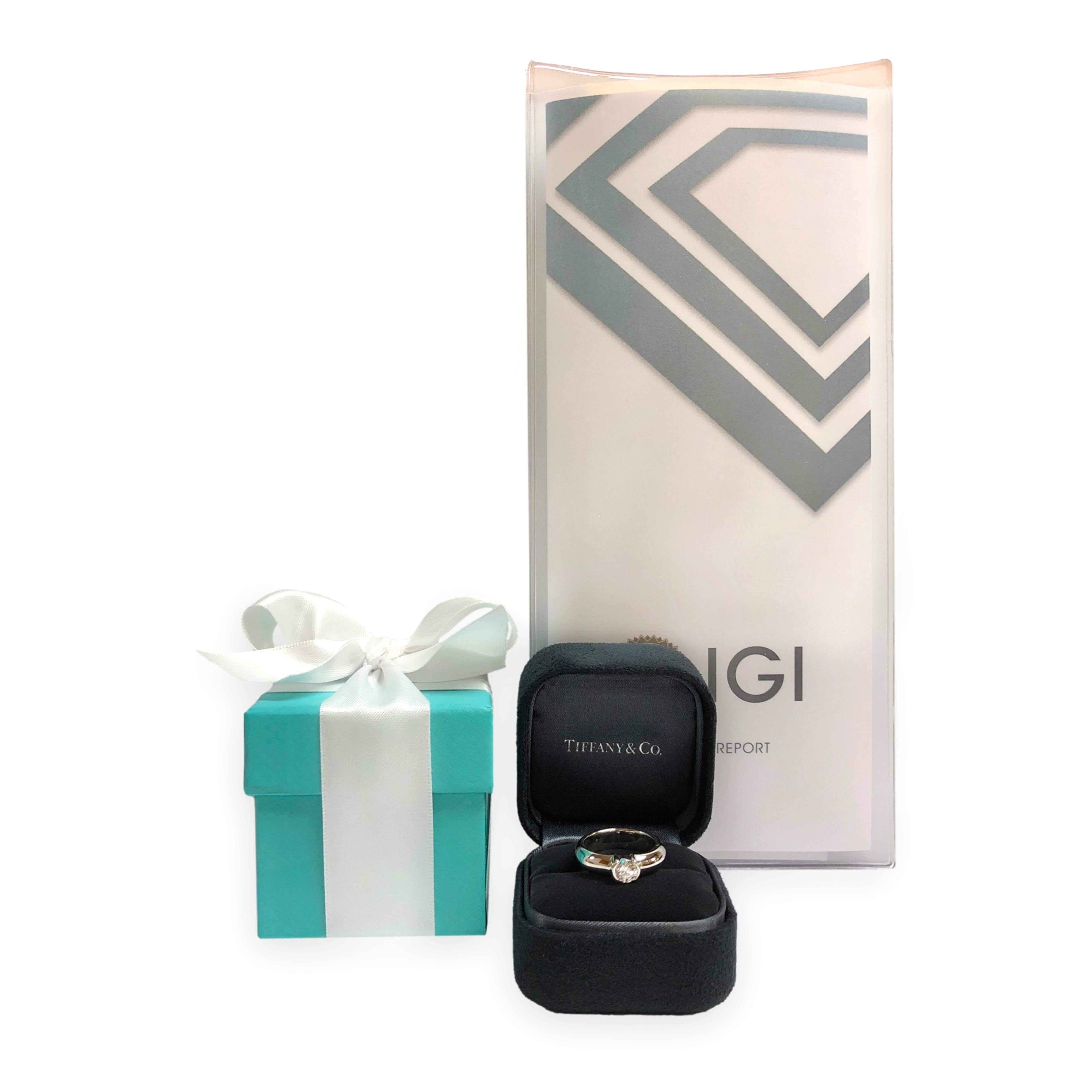 Tiffany & Co. 0.48ct Platinum Etoile Solitaire Diamond Engagement