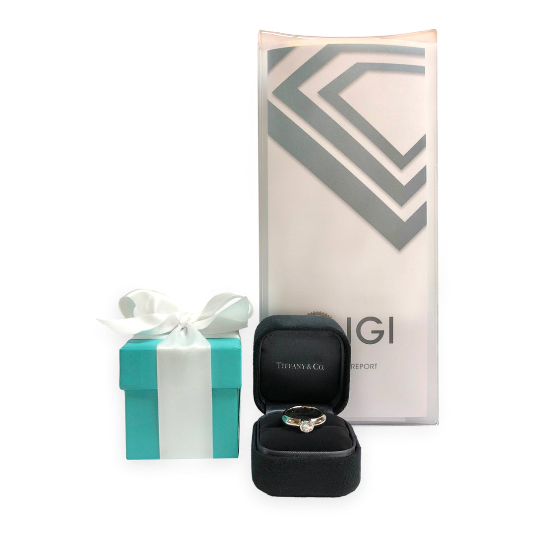 Tiffany & Co. 0.48ct Platinum Etoile Solitaire Diamond Engagement Ring F-G VVS