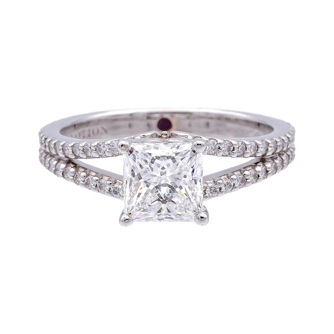 Forevermark Devotion Grace 1.52 Ct EVVS2 Princess Cut Diamond Ring in 18K GIA