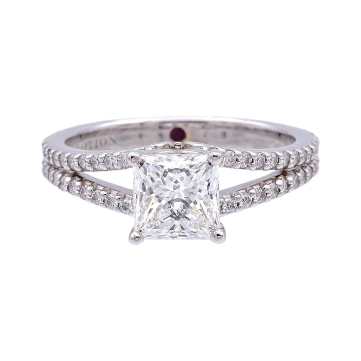 Forevermark Devotion Grace 1.52 Ct EVVS2 Princess Cut Diamond Ring in 18K GIA